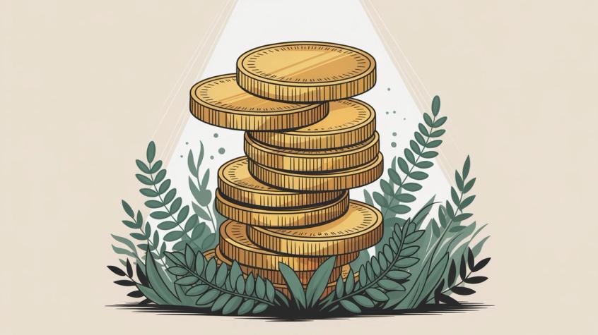 Stacked gold coins illustrating subscription revenue growth for agencies in professional editorial style