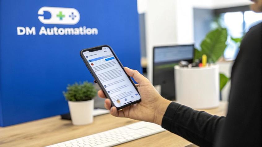 Modern smartphone displaying Instagram direct messages interface