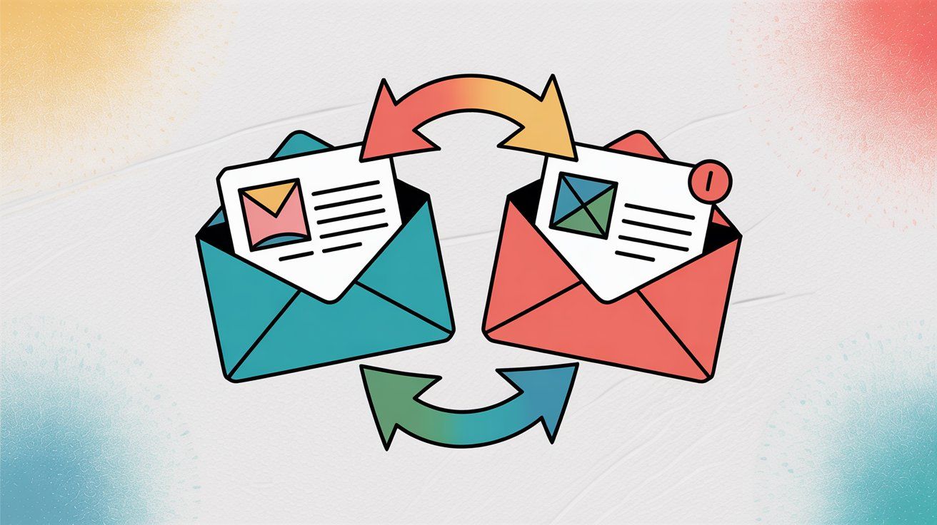 A/B split testing concept showing email variations being compared for optimization