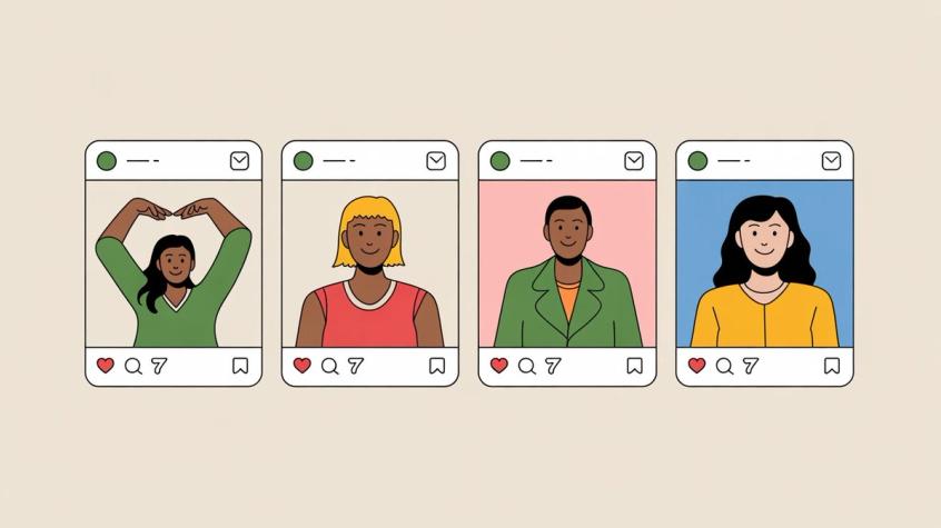 Instagram carousel post format showing multiple swipeable slides in one post