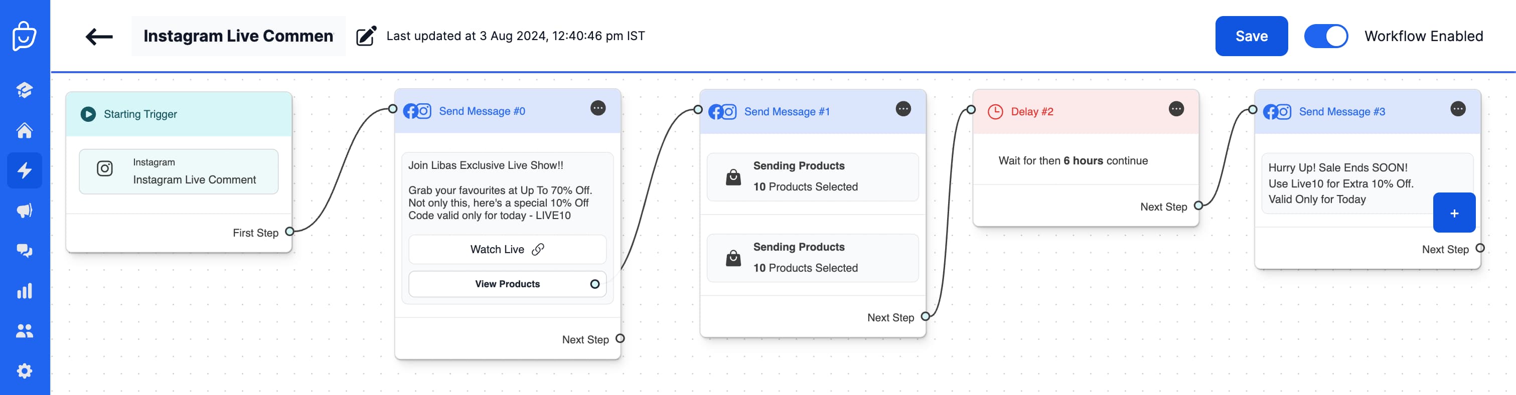 Spur IG Live Comment Automation Flow