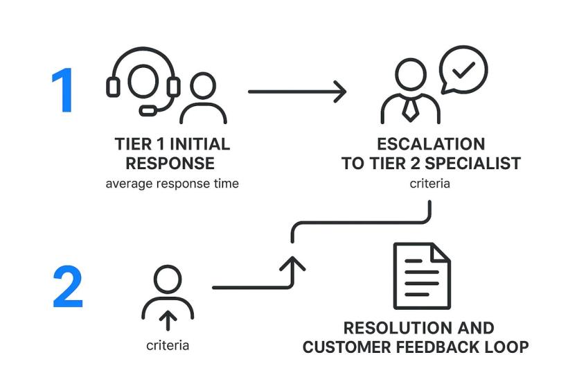 Infographic about customer service escalation process