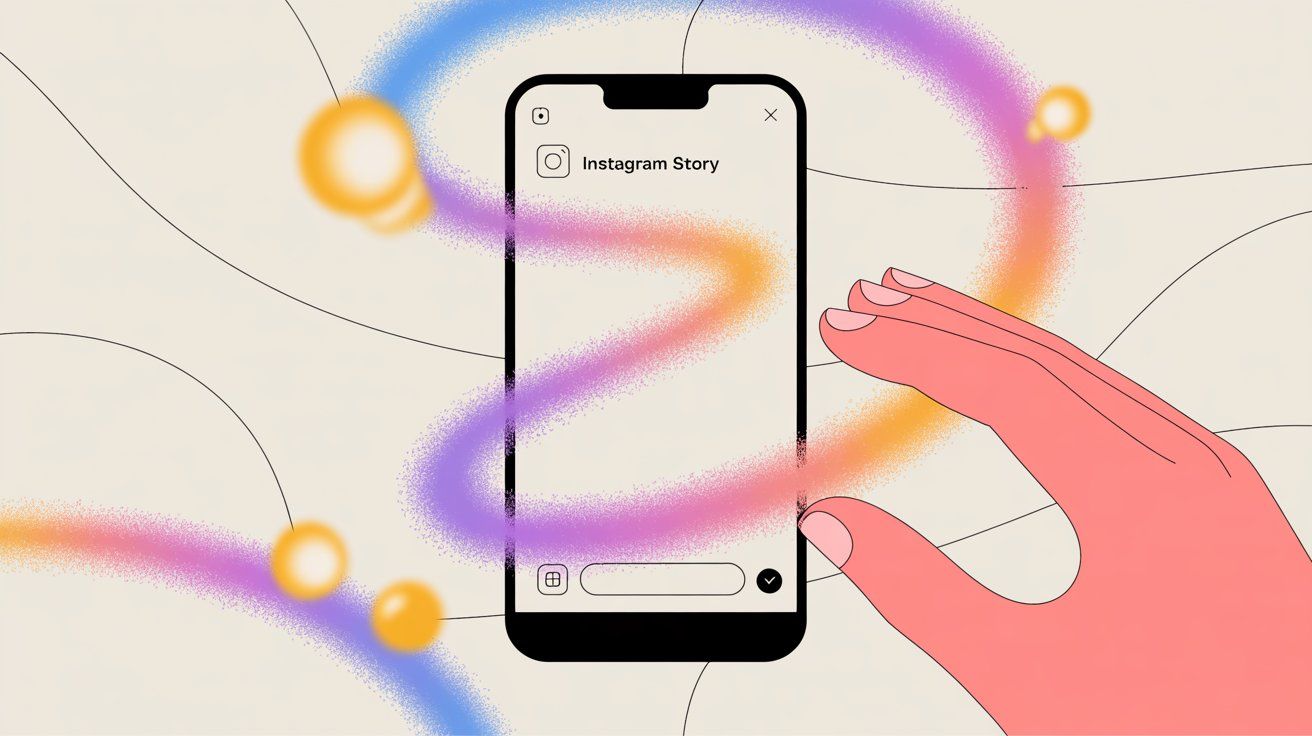 Instagram story posting flow showing the mobile interface for sharing content