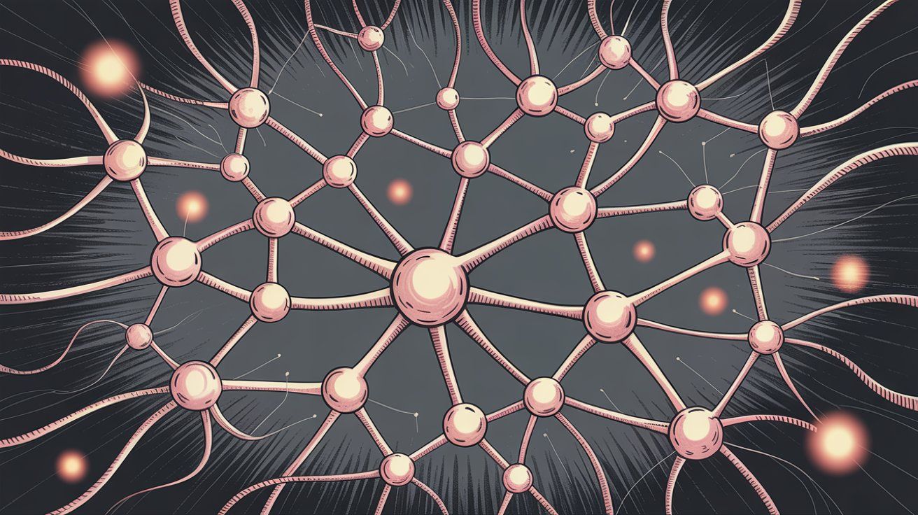 Illustration of a neural network showing the attention mechanism that powers transformer architecture
