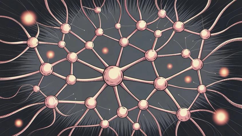 Illustration of a neural network showing the attention mechanism that powers transformer architecture