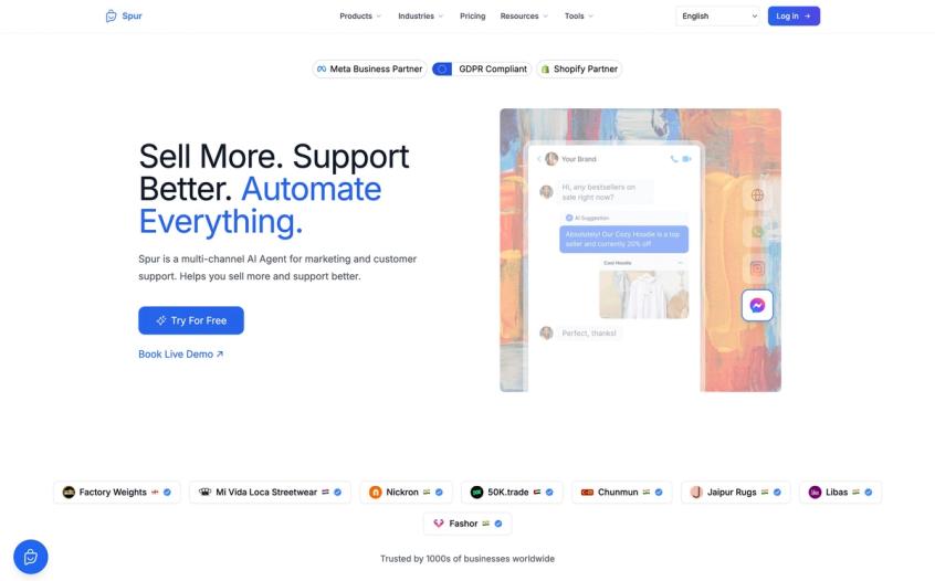 Spur's website interface
