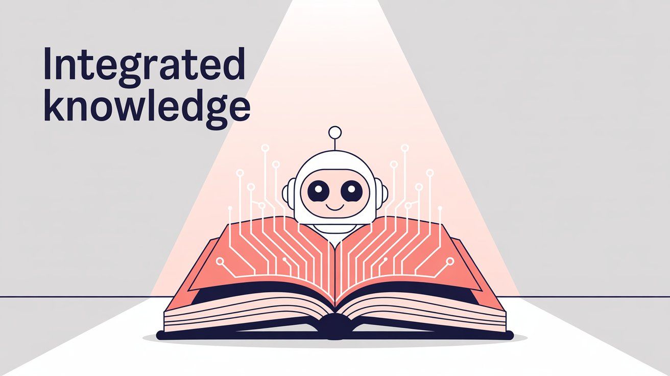 AI robot learning from business knowledge books with integrated data visualization