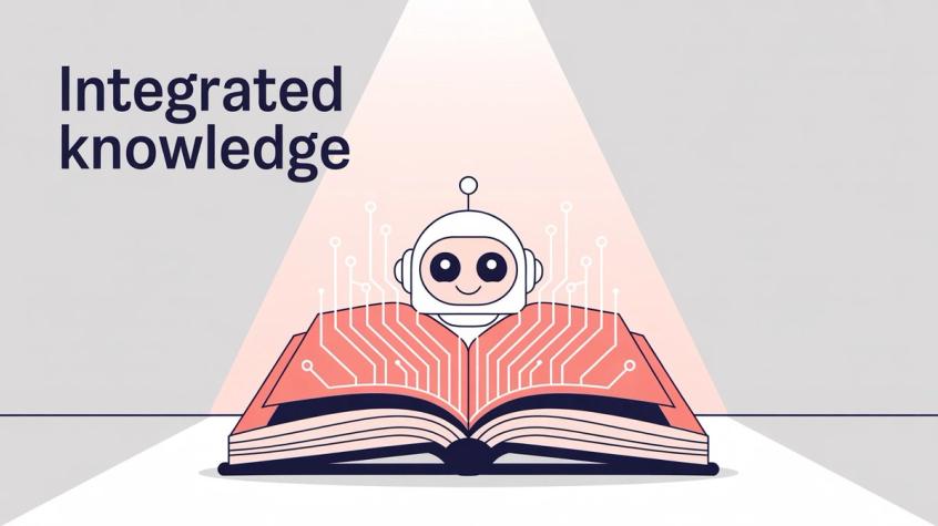 AI robot learning from business knowledge books with integrated data visualization