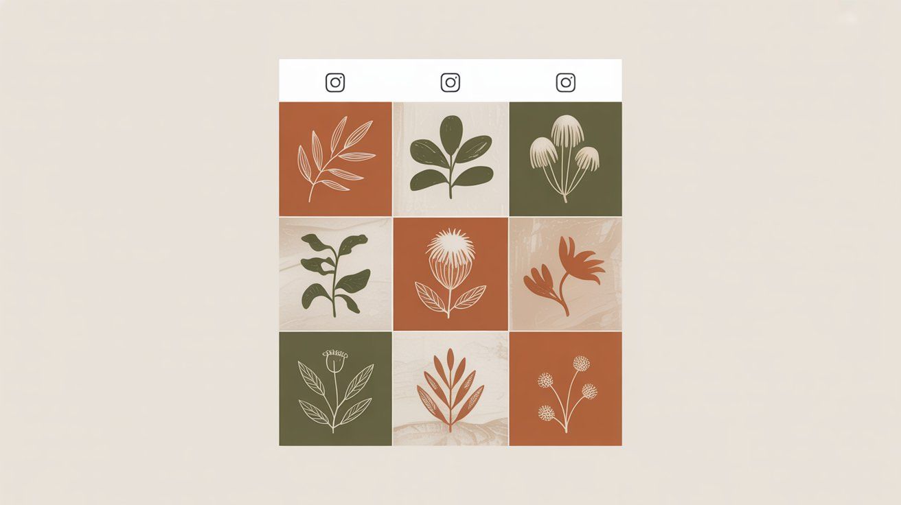 Instagram brand consistency visual showing cohesive grid layout with consistent visual style