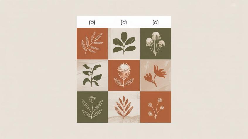 Instagram brand consistency visual showing cohesive grid layout with consistent visual style