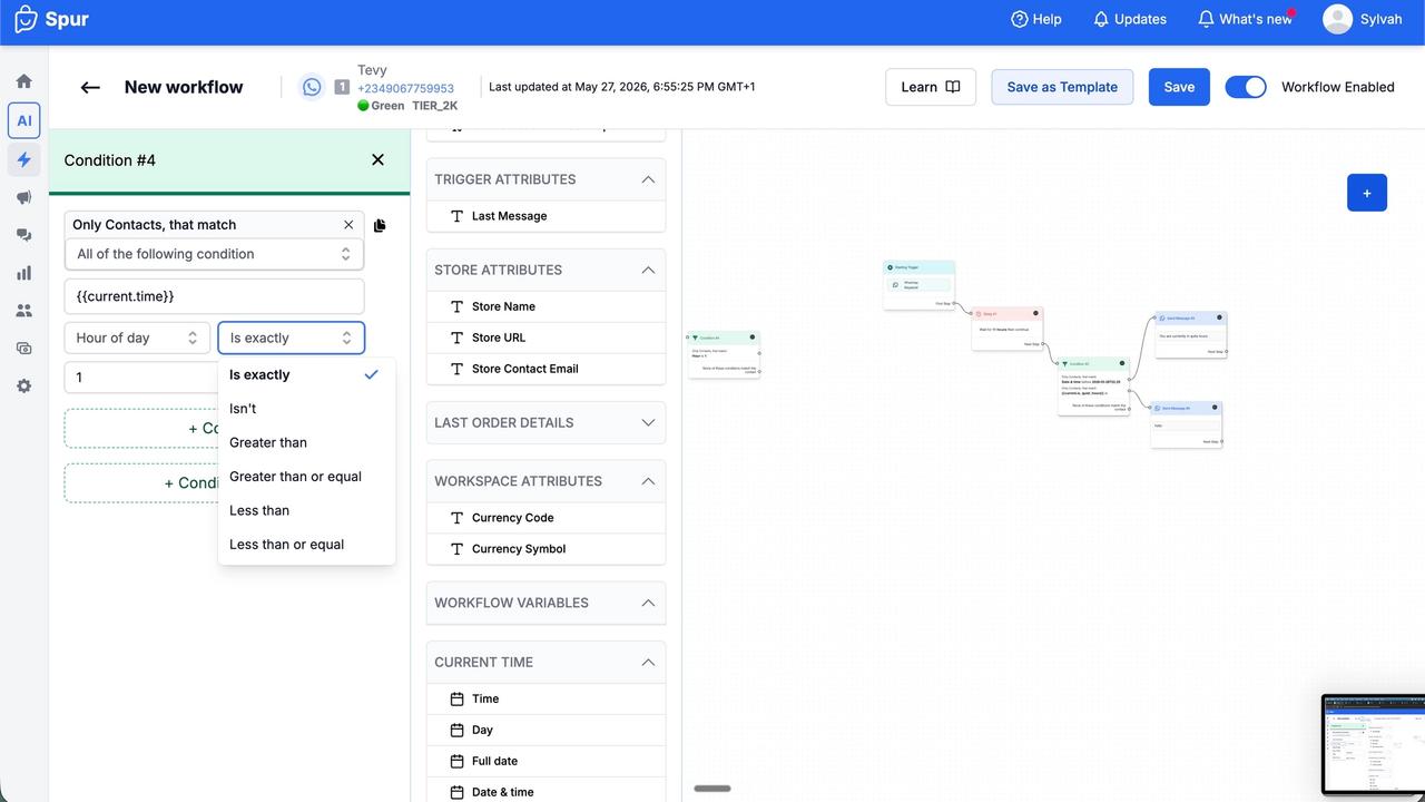 Time-aware delays in Workflow Builder