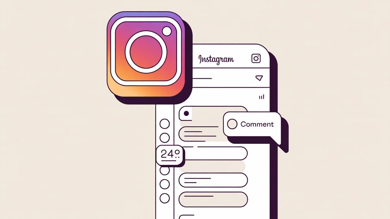 Instagram mobile interface showing comment count of 24 but minimal visible comments in the section below, illustrating the comment visibility problem