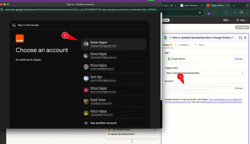 Connect your Google Account to Zapier