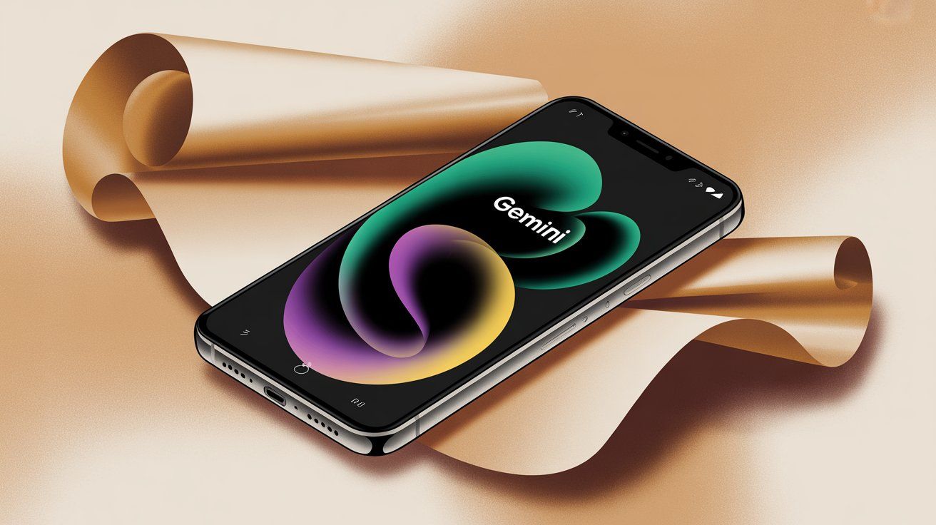 Android phone with Gemini app interface displayed