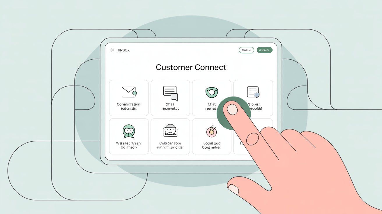 Business dashboard showing unified customer communication management across multiple platforms