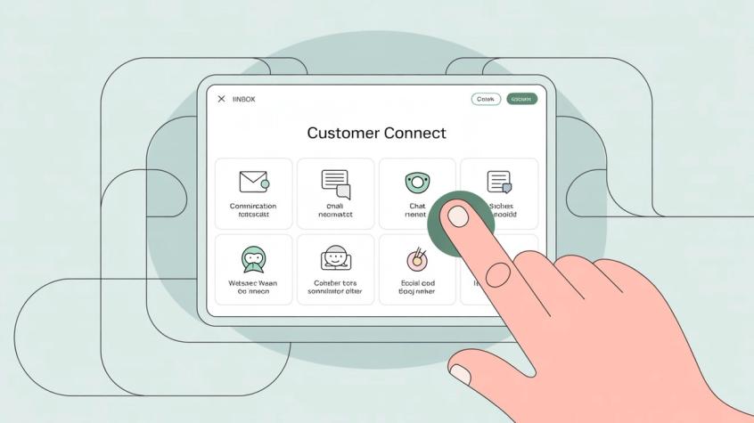 Business dashboard showing unified customer communication management across multiple platforms