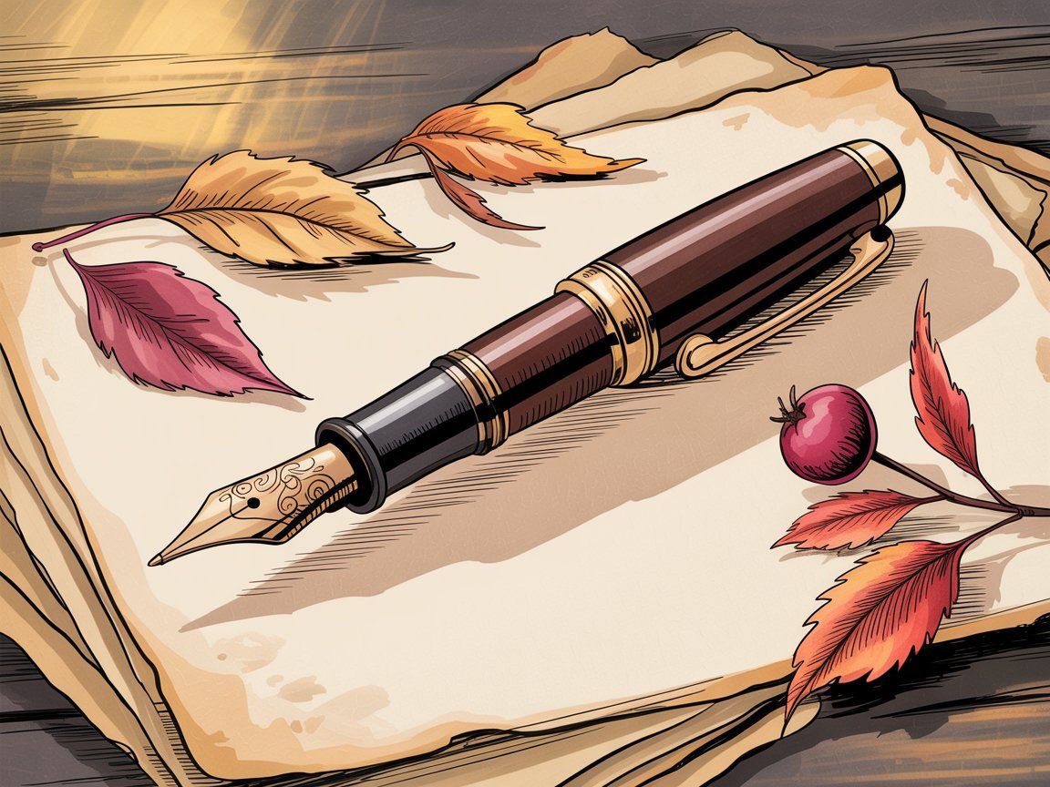 Composing an email to a contact group with fountain pen on envelope representing the sending process