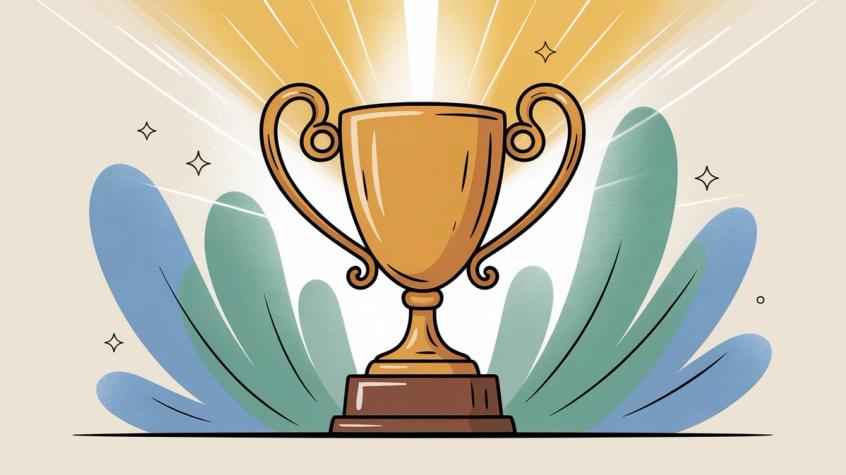Inspirational illustration representing customer service excellence, achievement, success, and professional dedication