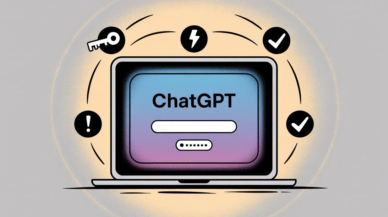 ChatGPT interface showing activation steps, usage limits, and setup process in hand-drawn editorial style