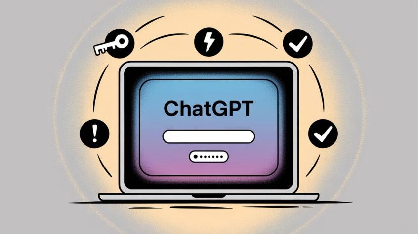 ChatGPT interface showing activation steps, usage limits, and setup process in hand-drawn editorial style