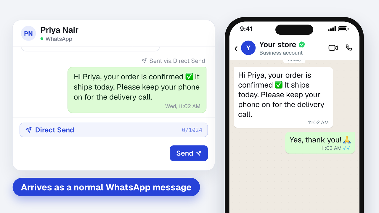 Reply after 24 hours with a normal WhatsApp message