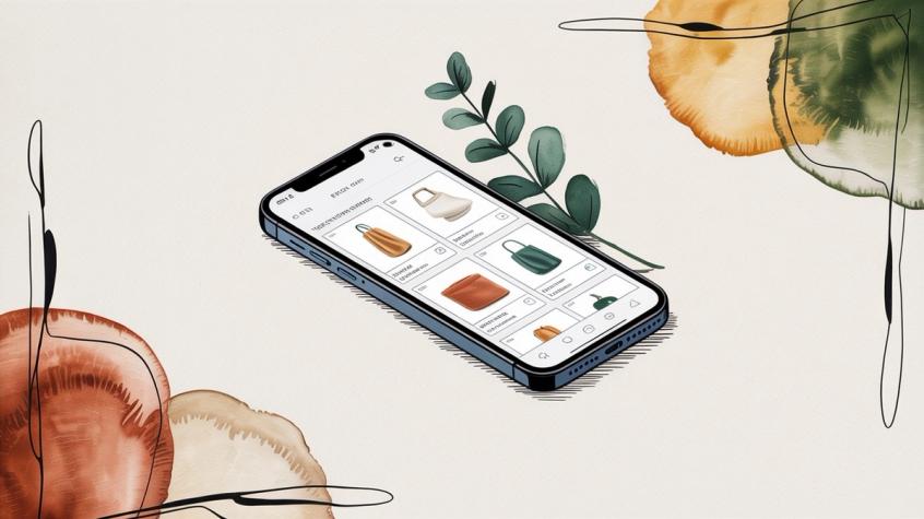 Instagram post with shoppable product tags showing shopping bag icons