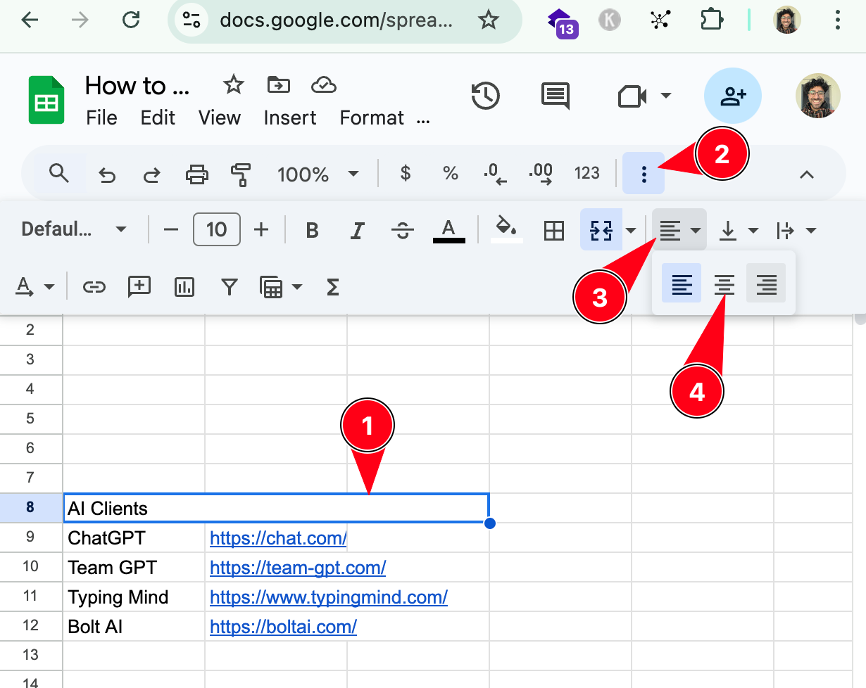 Adjust alighnment of selected cells in excel using toolbar