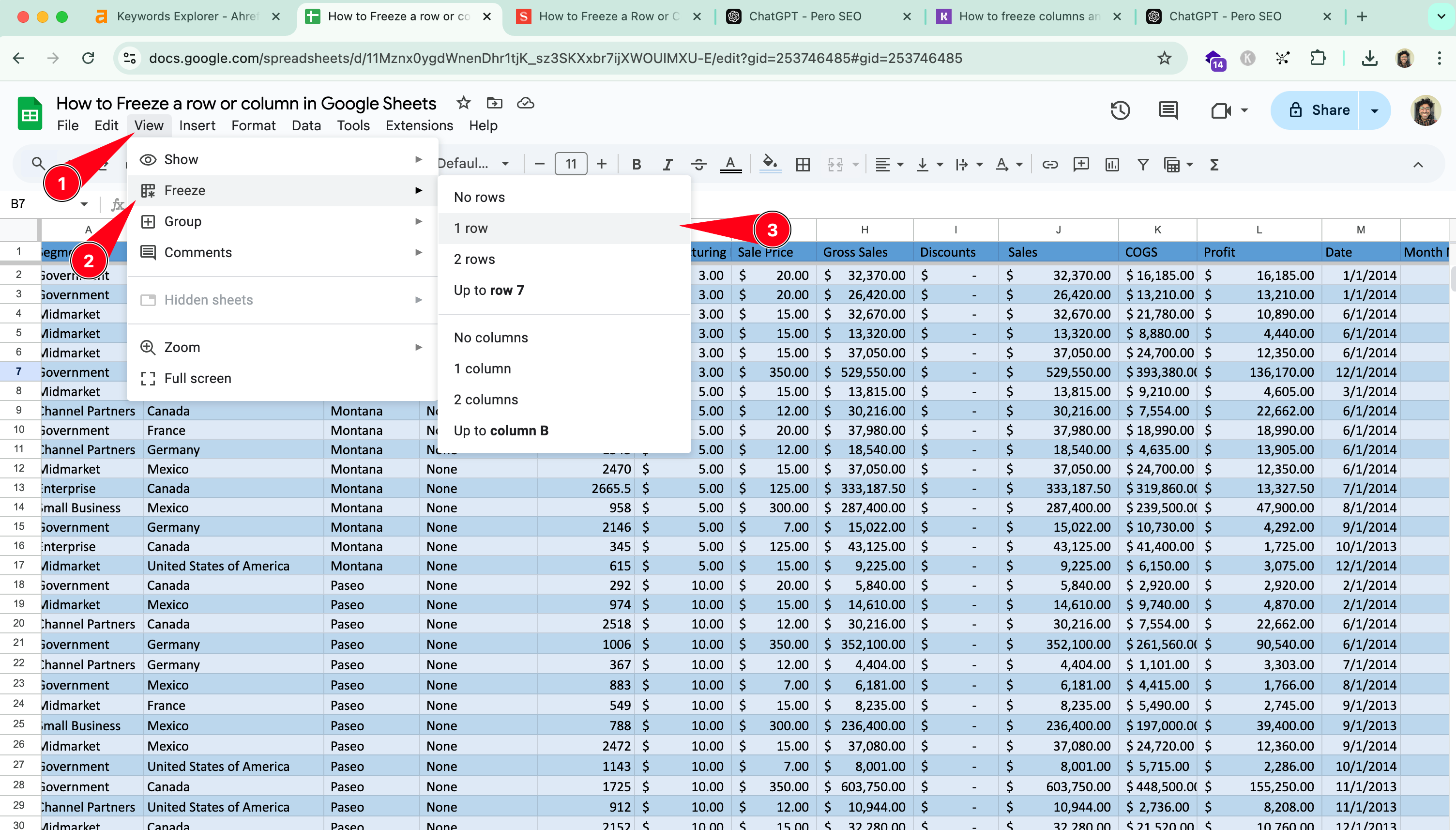 How to Freeze the Top Row in Google Sheets