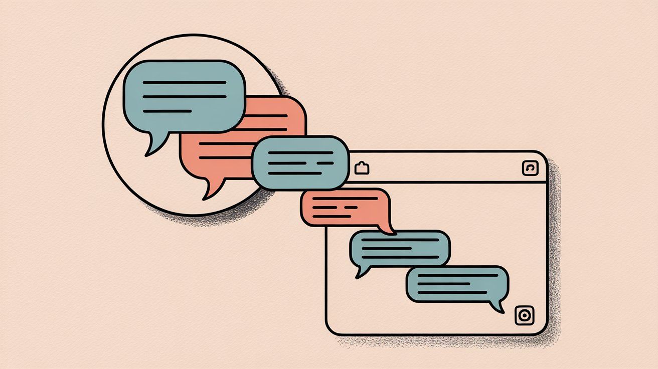 Visualization of Instagram Story replies flowing into Direct Messages conversations