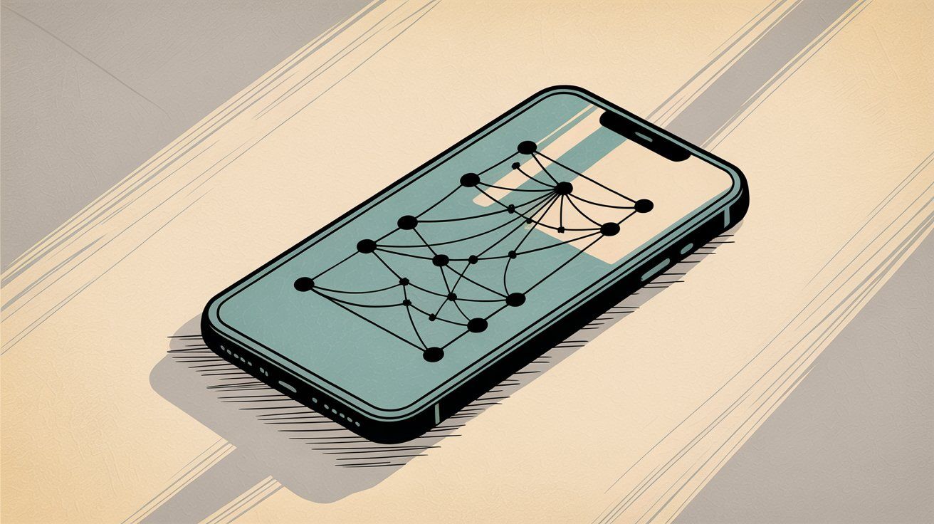 Professional illustration of a smartphone displaying WhatsApp network connections, representing bulk business messaging at scale