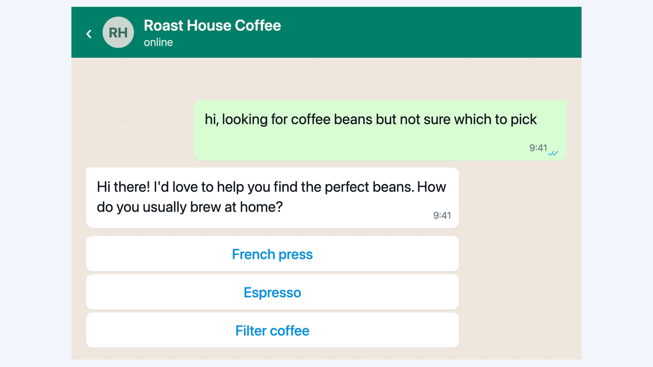 Your customers can now answer your AI with a tap
