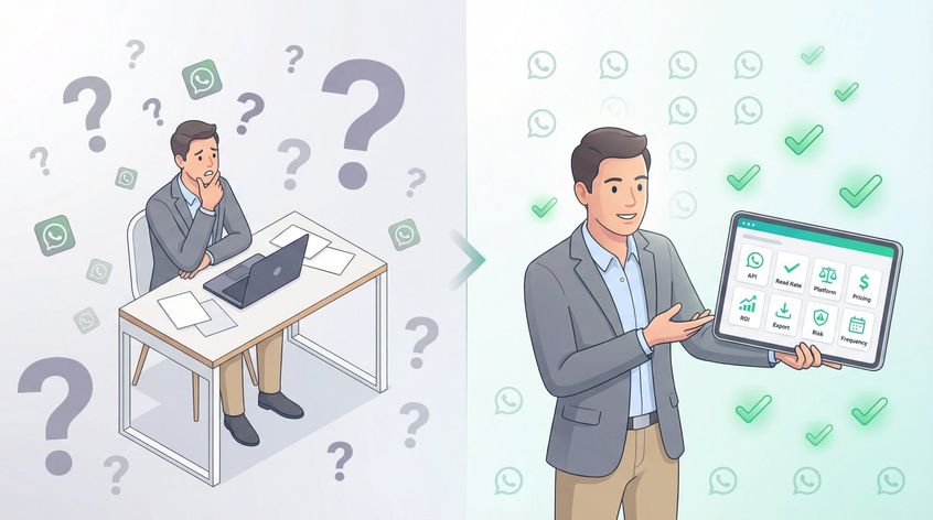 Before and after illustration showing transformation from confusion to clarity through FAQs