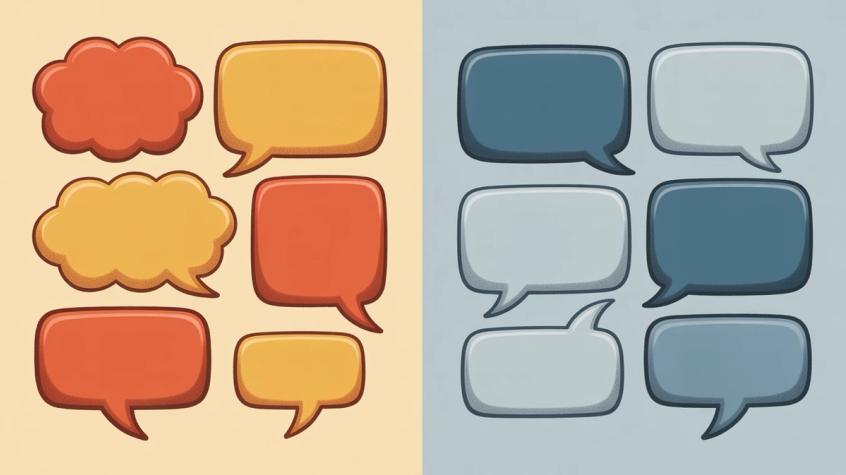 Comparison of warm friendly communication style versus professional analytical communication