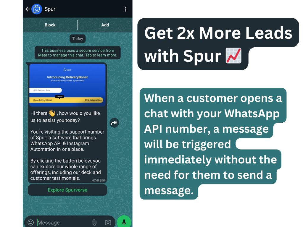 Send welcome messages to customers as soon as they open a chat with you