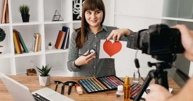 most influential beauty kols creating beauty content while filming a makeup tutorial