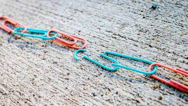A broken string of paperclips