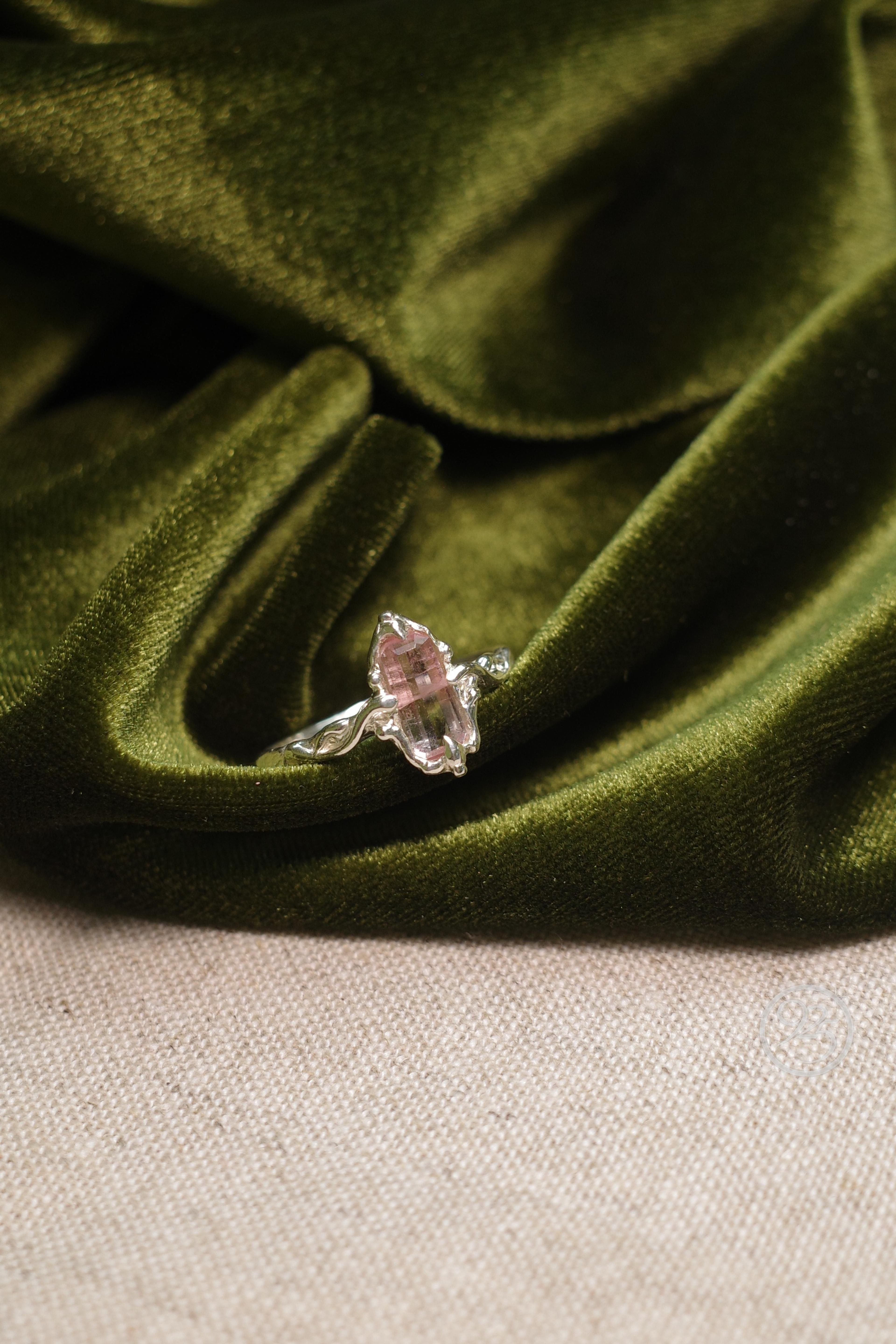 Bicolor Tourmaline Silver Ring