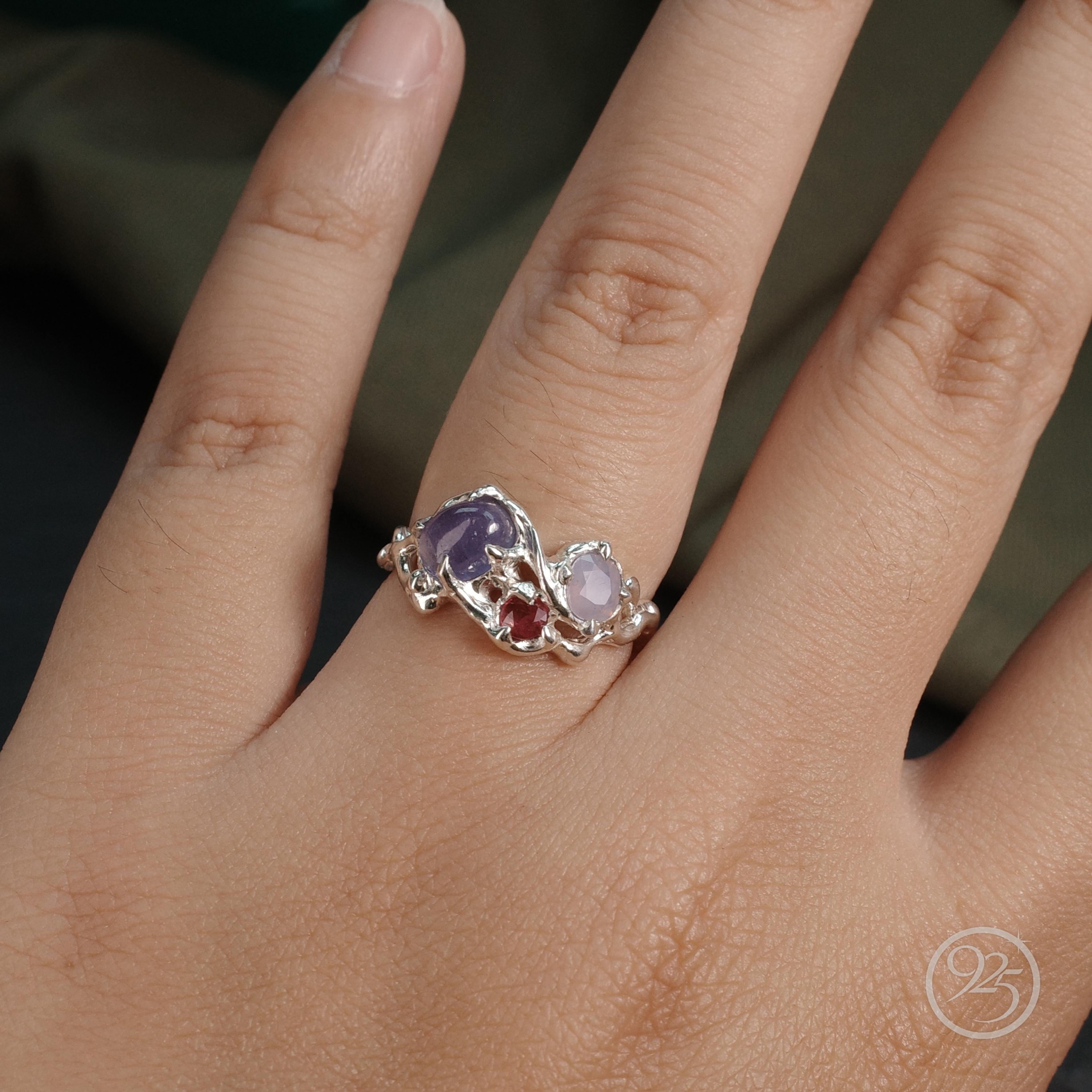  Nhẫn bạc Tanzanite và Sapphire thumbnail 2