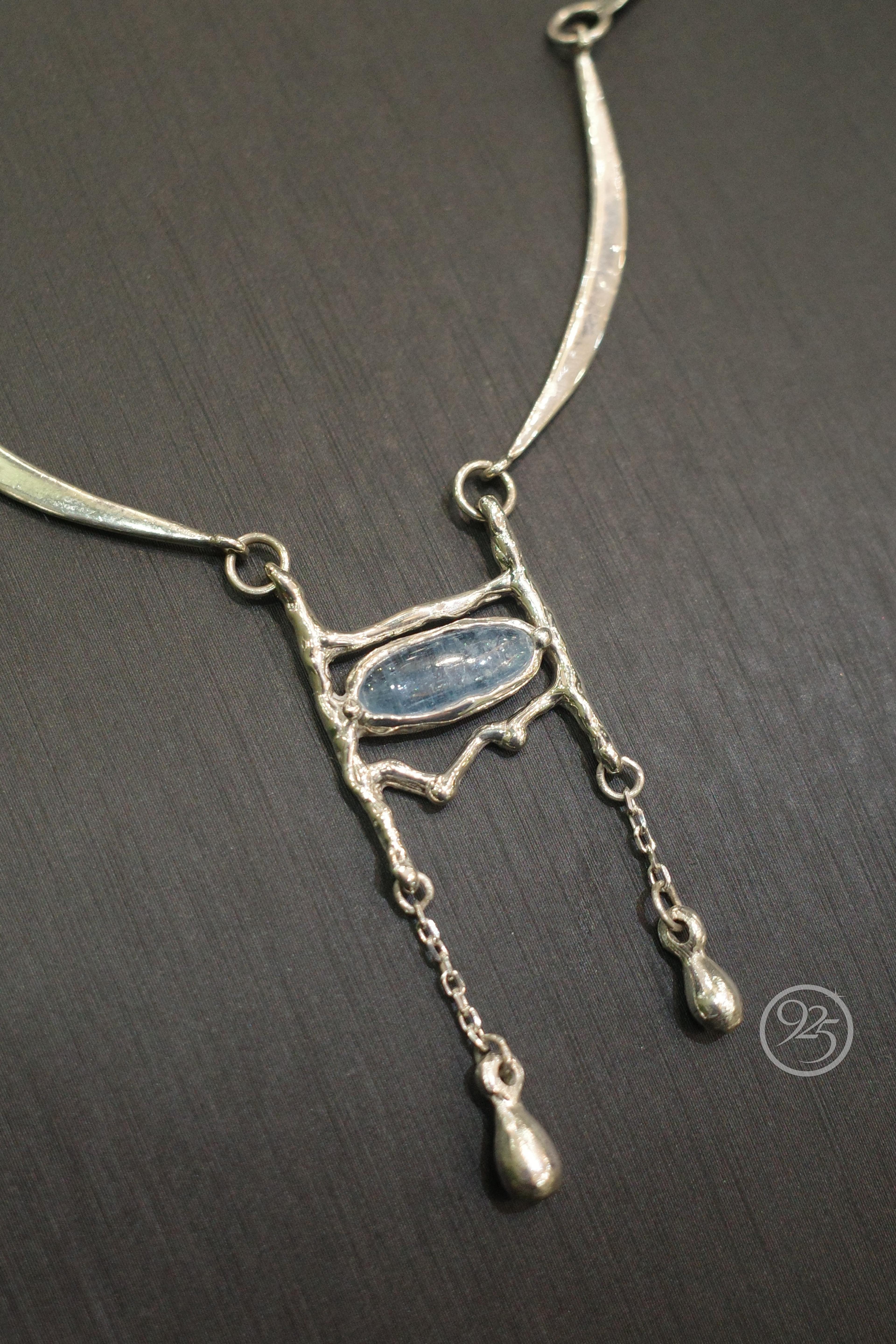 Vòng bạc thượng cổ Aquamarine thumbnail 2