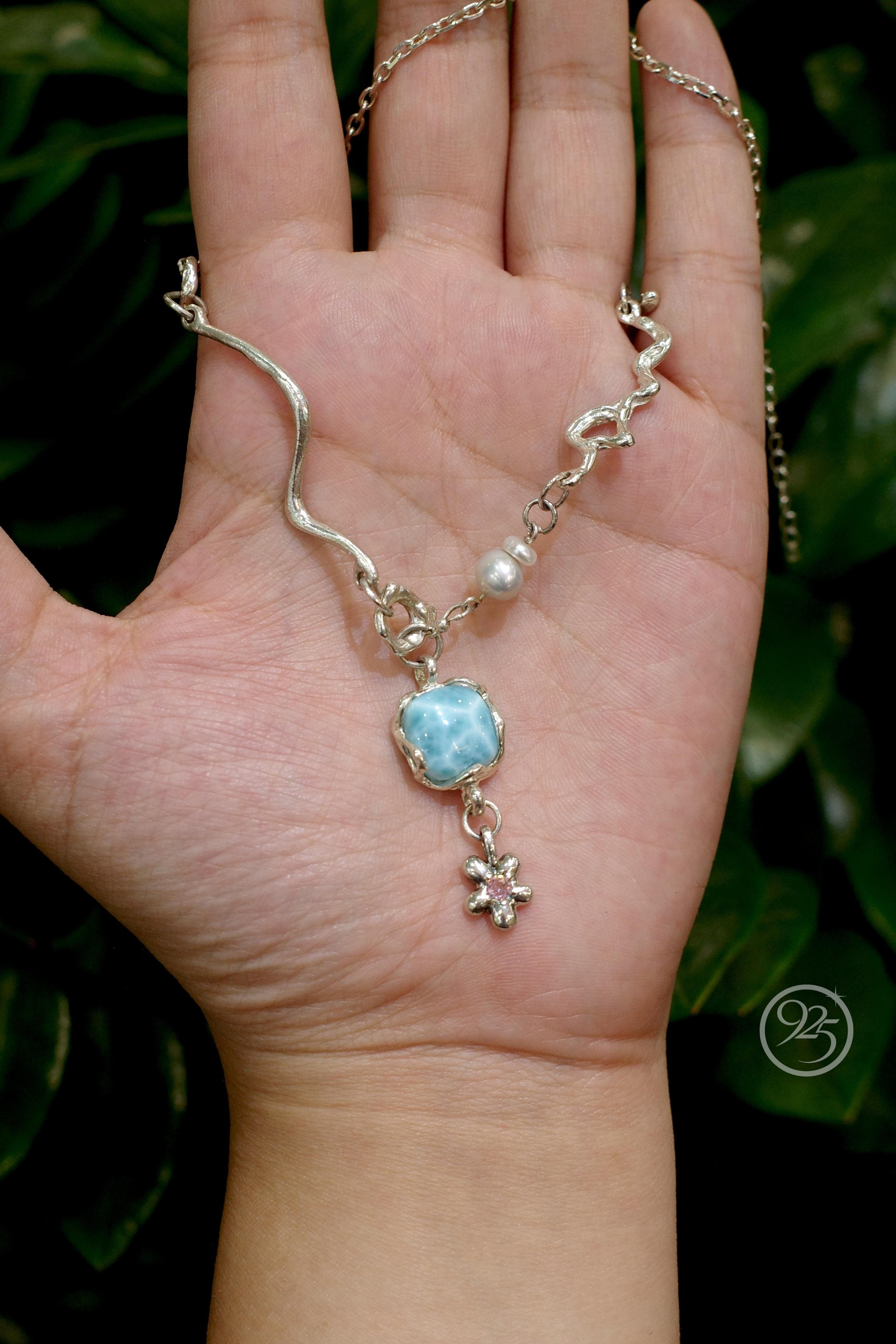 Wildvine Larimar & Pearl Necklace thumbnail 3
