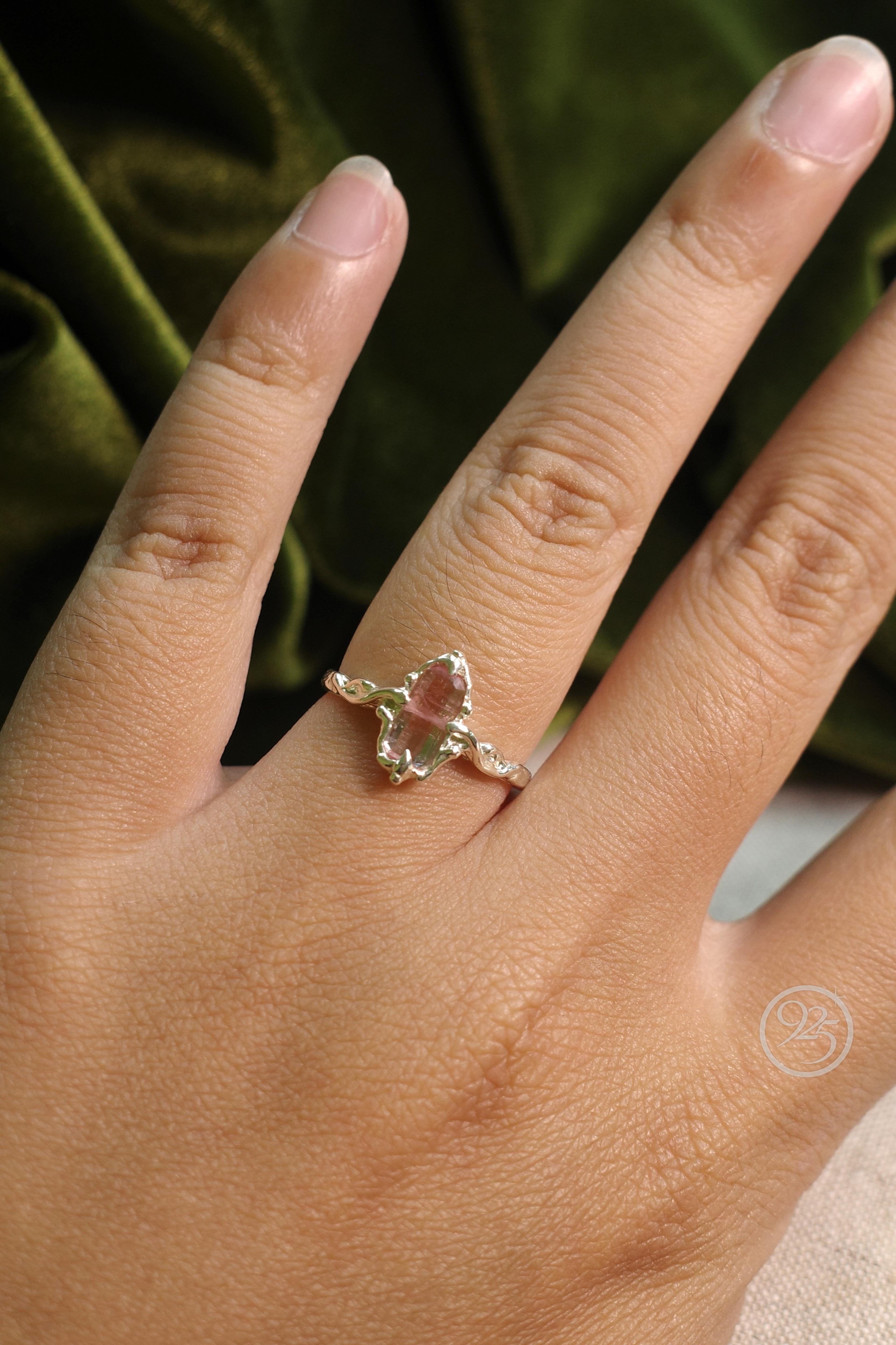 Bicolor Tourmaline Silver Ring thumbnail 2