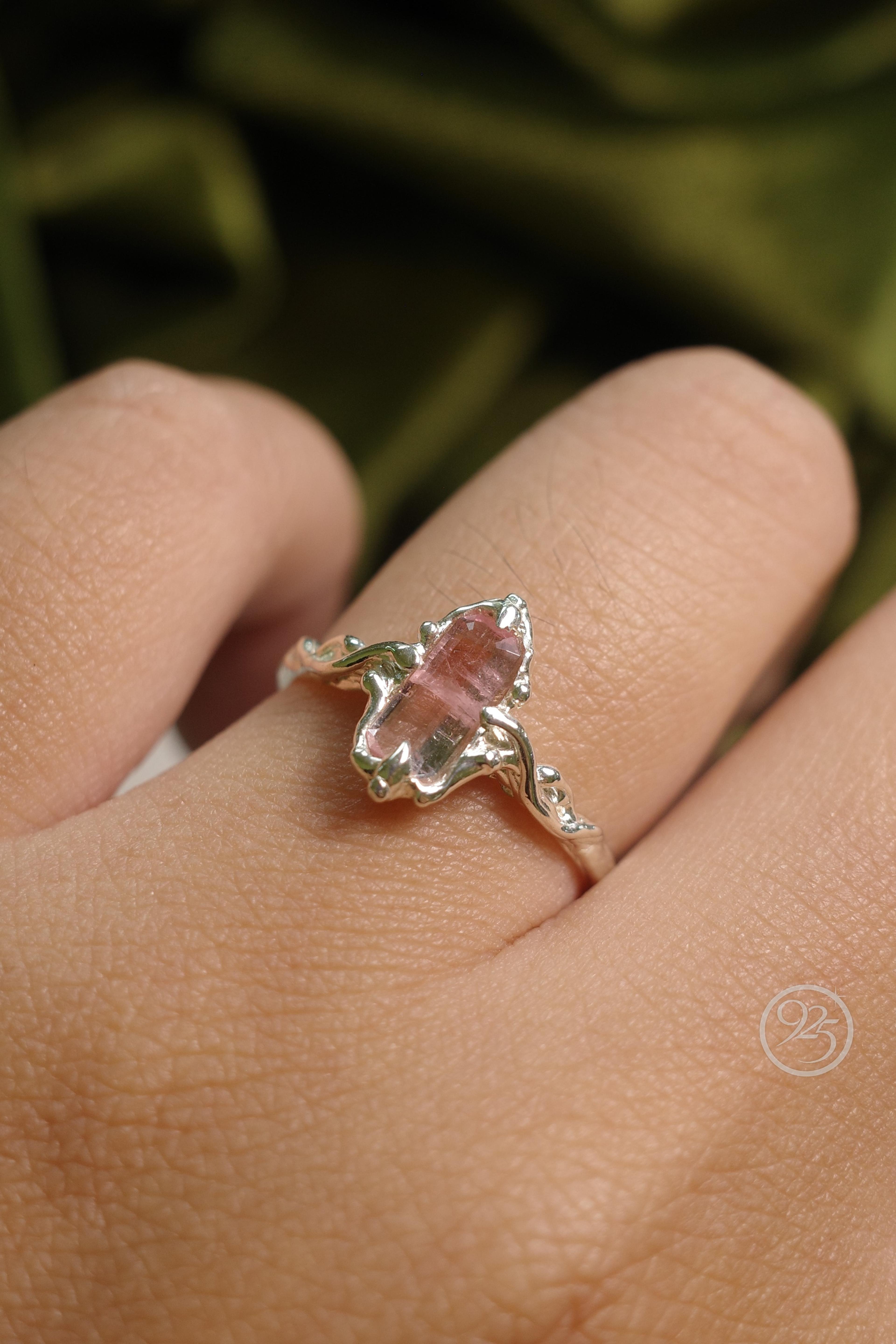 Bicolor Tourmaline Silver Ring thumbnail 3