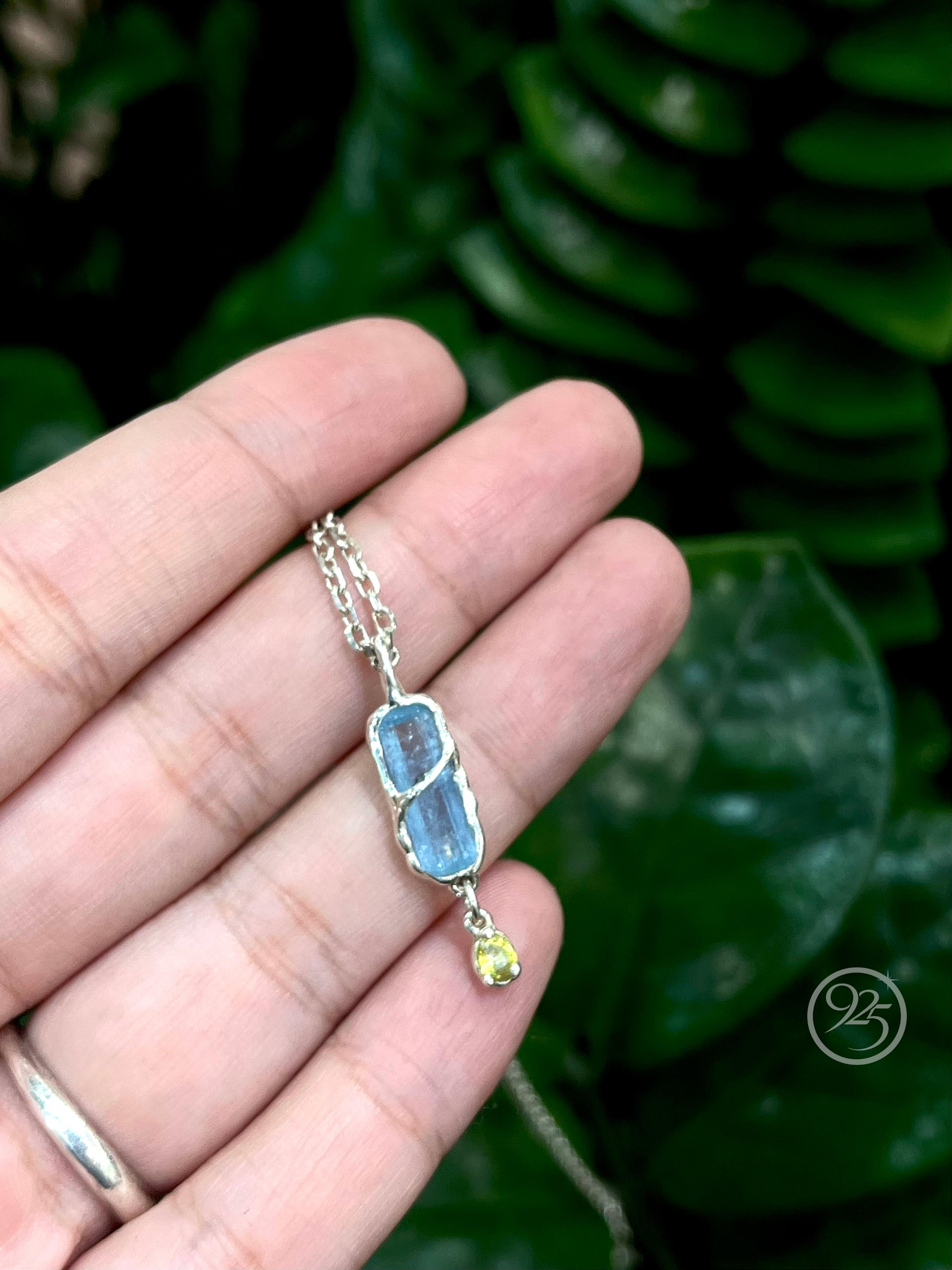 Aquamarine & Citrine Drop Pendant  thumbnail 2