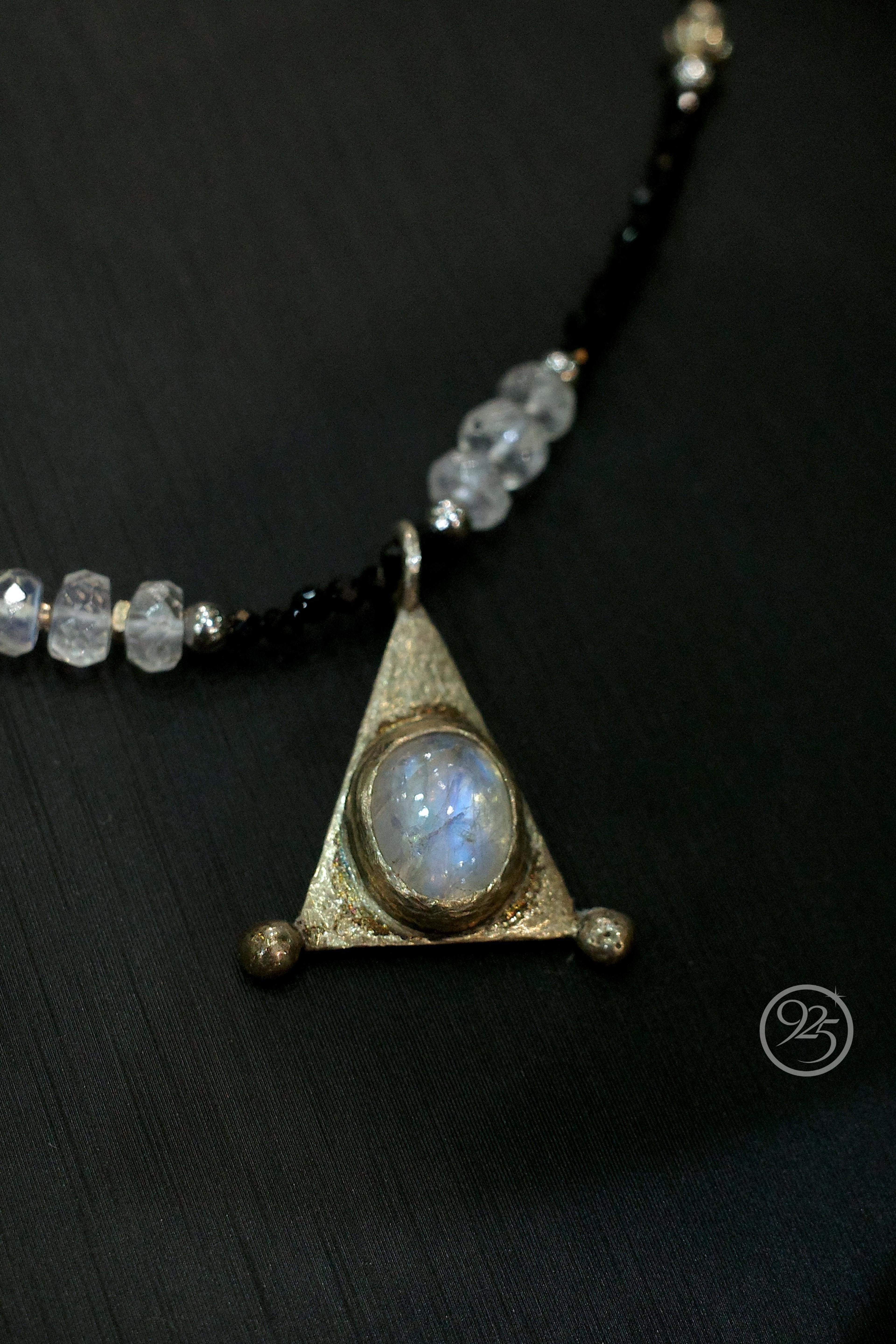 Midnight Pearl Triangle Necklace thumbnail 2