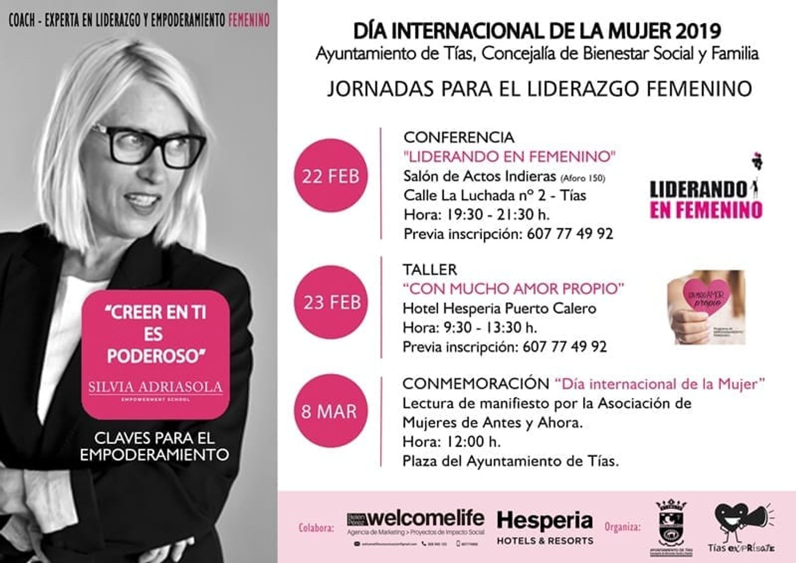 Tías celebra unas jornadas de liderazgo femenino dentro de los actos por el Día Internacional de la Mujer