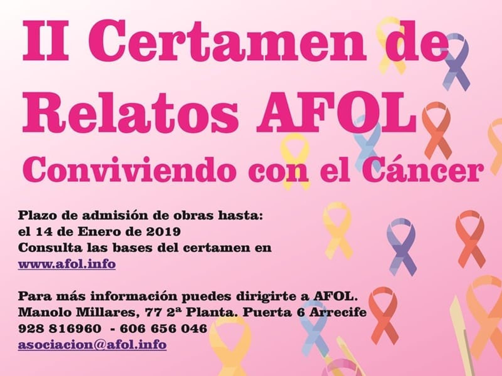 Convocado el II Certamen de relatos ‘Conviviendo con el cáncer’