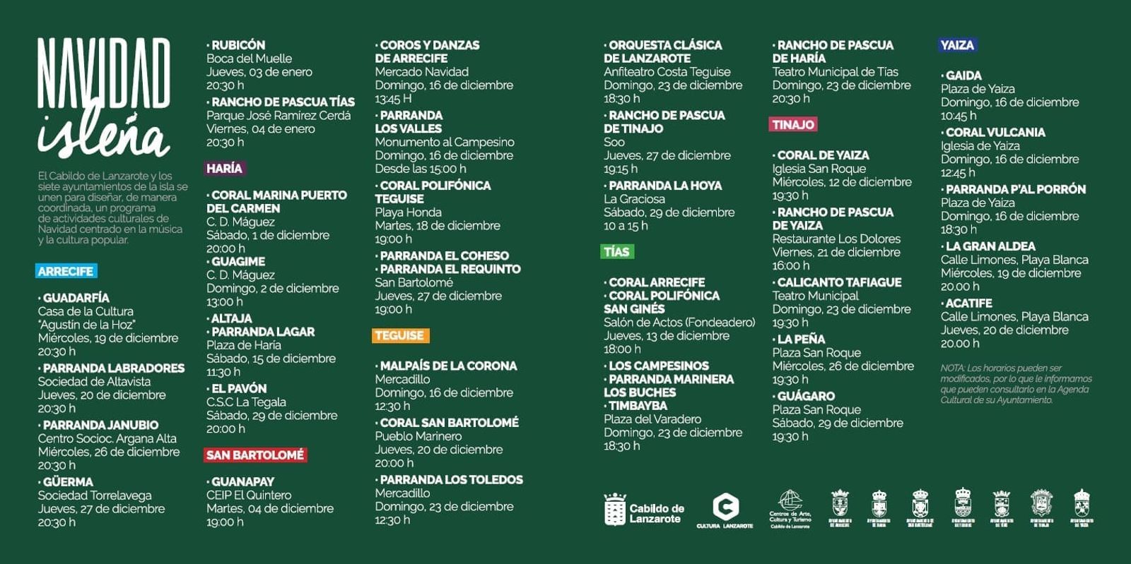 Programa completo de la ‘Navidad isleña’