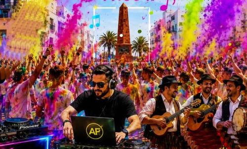 Valterra se llena de color con una nueva edición del Color Fest en las Fiestas del Carmen
