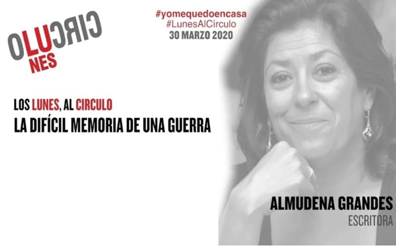El Círculo de Bellas Artes organiza este lunes una conferencia virtual con Almudena Grandes
