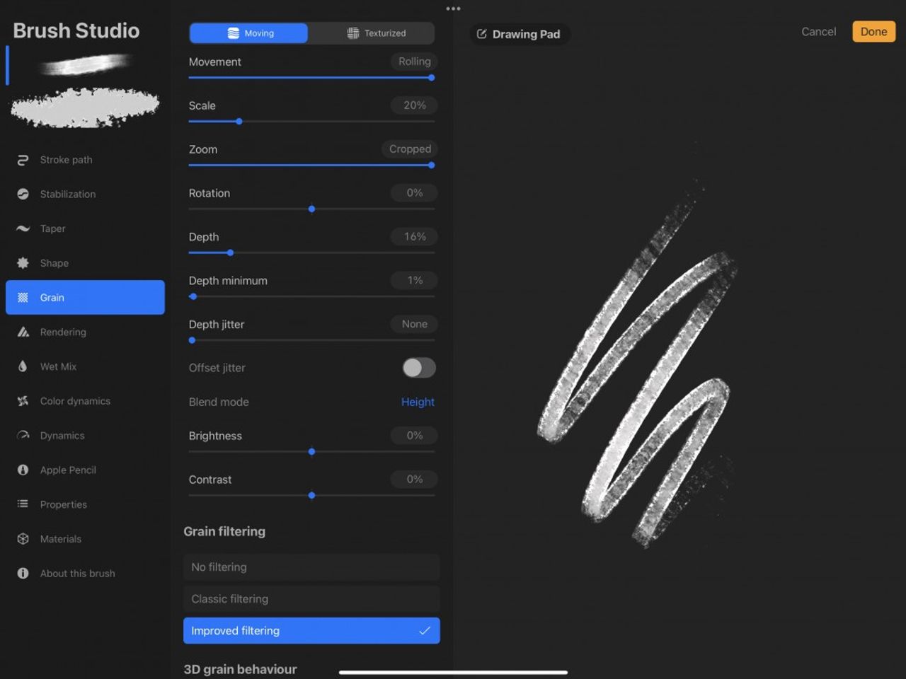 Brush Studio Settings — Procreate Handbook